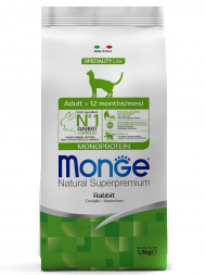 Monge Cat Monoprotein сухой корм для взрослых кошек с кроликом 1,5 кг