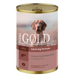Nero Gold консервы для собак с печенью, кусочки в желе - 415 г х 12 шт