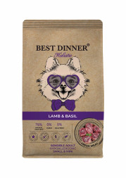 Best Dinner Holistic Adult Sensible Hypoallergenic Small&amp;Mini Lamb&amp;Basil сухой корм для взрослых собак мелких пород с ягненком и базиликом - 1,5 кг