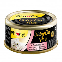 Gimborn GimCat ShinyCat Filet влажный корм для кошек из цыпленка с креветками - 70 г