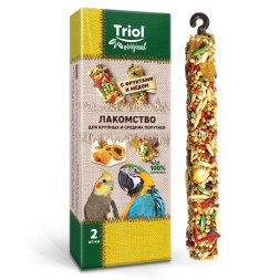 Triol Original лакомство для крупных и средних попугаев с фруктами и мёдом - 55 г (2 шт)