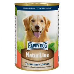 Happy Dog влажный корм для взрослых собак с телятиной и рисом - 410 г (20 шт в уп)