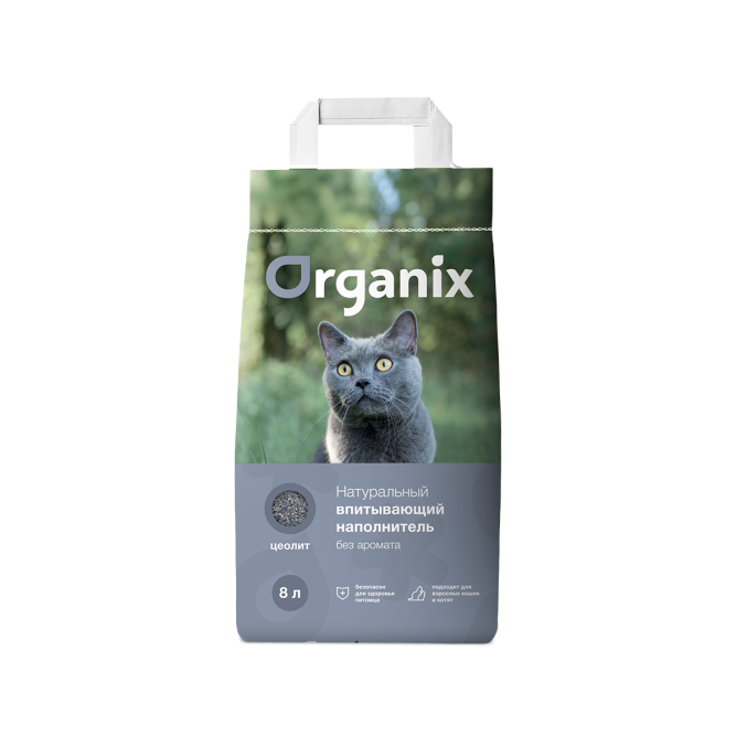 Organix наполнитель впитывающий минеральный для кошачьего туалета, без аромата - 8 л