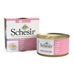 Schesir Cat Adult влажный корм для взрослых кошек с лососем в собственном соку в консервах - 85 г х 14 шт