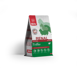 Blitz Vetline Renal диетический полнорационный сухой корм для взрослых кошек при хронической почечной недостаточности - 1,5 кг