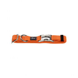 Нейлоновый ошейник Hunter Smart &quot;ALU-Strong L&quot; оранжевый с металлической застежкой для собак крупных пород, обхват шеи 45-65 см, ширина 25 мм