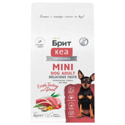 Брит Кеа Мини Adult Delicious Taste сухой корм для взрослых собак мелких пород с индейкой и уткой - 400 г