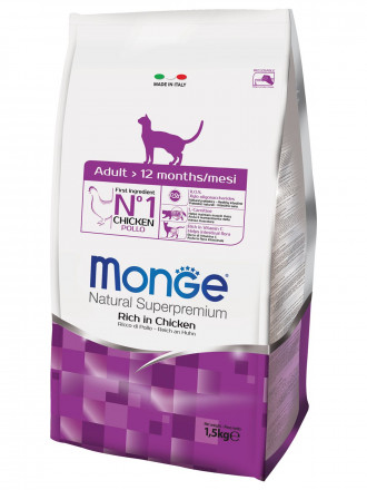Monge Cat Adult сухой корм для для взрослых кошек с курицей 1,5 кг