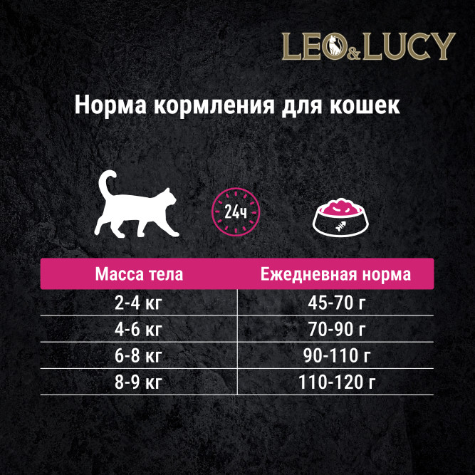 LEO&amp;LUCY cухой холистик корм для взрослых стерилизованных кошек мясное ассорти - 400 г