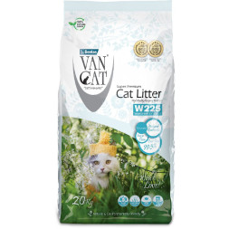 Van Cat W225 Natural комкующийся наполнитель для кошек, без пыли, натуральный - 20 кг