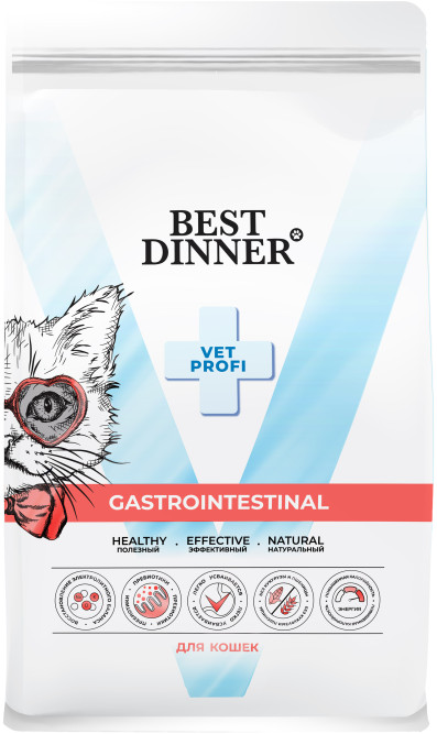 Best Dinner Vet Profi Gastrointestinal сухой корм для кошек при проблемах пищеварения - 400 г