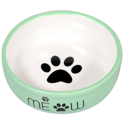Mr.Kranch MEOW миска керамическая для кошек, 380 мл, зеленая