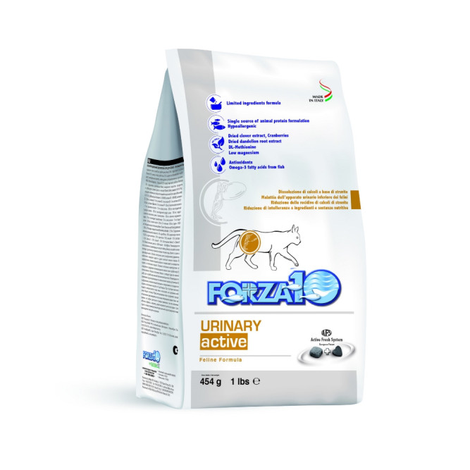Forza10 Active Urinary сухой корм для взрослых кошек при заболеваниях мочевыводящих путей с рыбой - 454 г