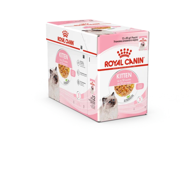 Royal Canin Kitten влажный корм котят до 12 месяцев кусочки в желе, в паучах - 85 г х 28 шт