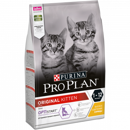 Purina Pro Plan сухой корм для котят от 1 до 12 месяцев с курицей - 3 кг