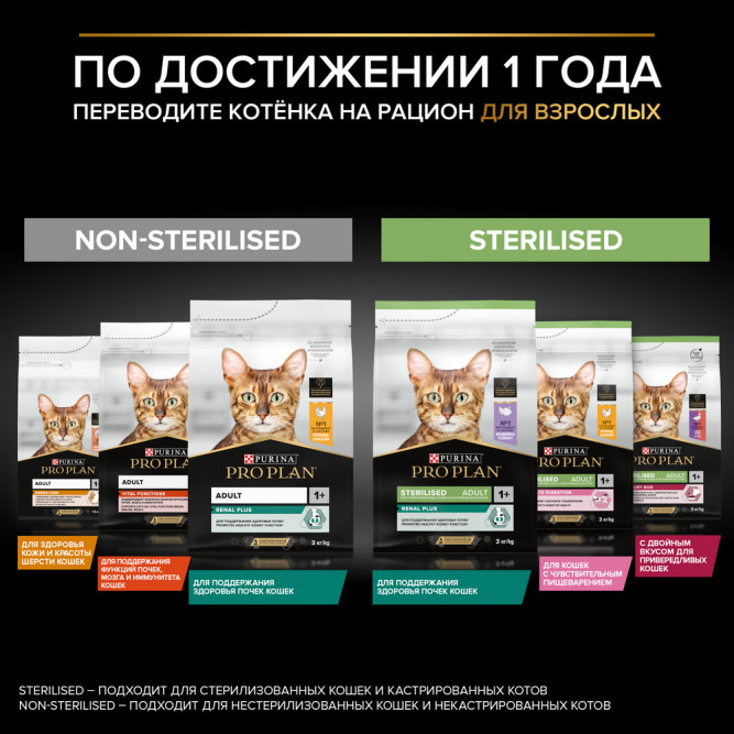 Purina Pro Plan сухой корм для котят от 1 до 12 месяцев с курицей - 3 кг