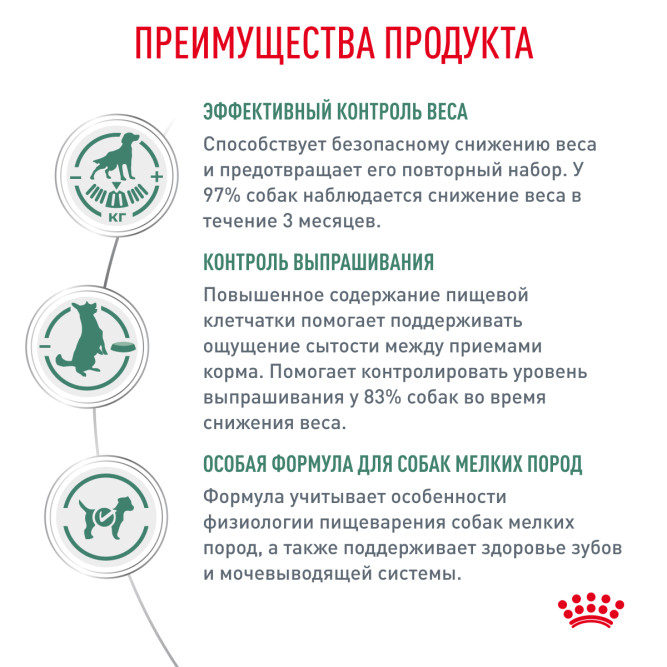 Royal Canin Satiety Weight Management Small Dogs сухой корм для взрослых собак мелких пород для снижения веса - 500 г