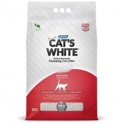 Cat's White Natural наполнитель комкующийся для кошачьего туалета натуральный без ароматизатора - 10 л