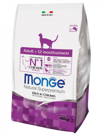 Monge Cat Adult сухой корм для для взрослых кошек с курицей 400 г