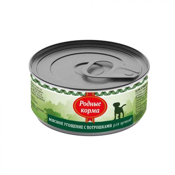 Родные корма Мясное угощение с Потрошками консервы для щенков - 100 г х 24 шт