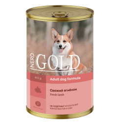 Nero Gold консервы для собак с ягненком, кусочки в желе - 415 г х 12 шт