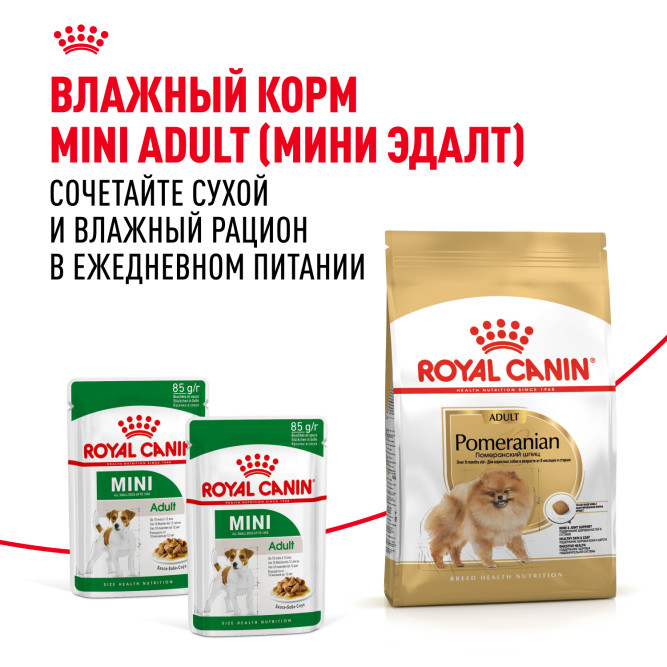 Royal Canin Pomeranian Adult сухой корм для собак породы померанский шпиц в возрасте от 8 месяцев - 500 г