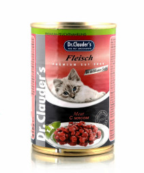 Dr.Clauder`s влажный корм для взрослых кошек с мясом, в консервах - 415 г х 12 шт