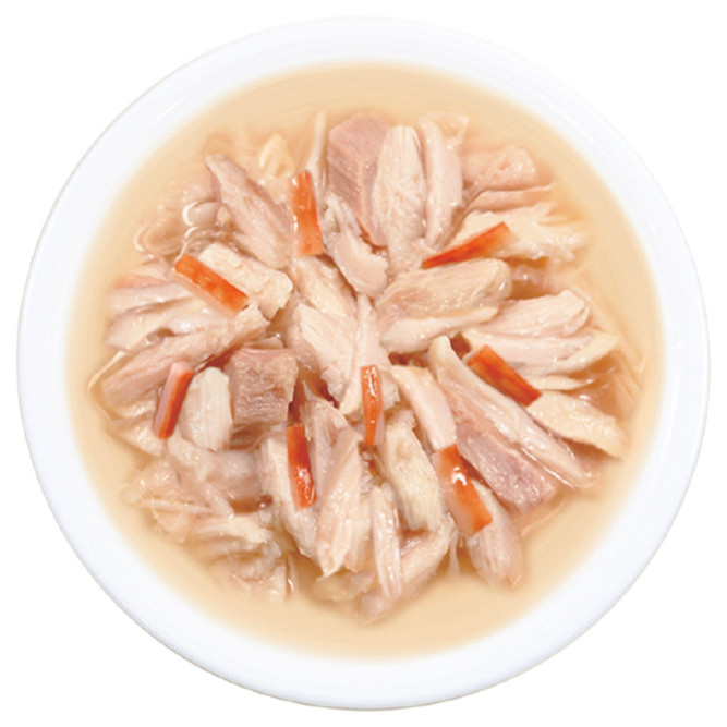 Inaba Ciao Toromi влажный дополнительный корм для взрослых кошек с куриным филе, тунцом Магуро и сурими в бульоне, в консервах - 80 г х 24 шт