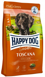 Happy Dog Supreme Sensible Toscana сухой корм для взрослых собак c чувствительным пищеварением с уткой и лососем - 1 кг
