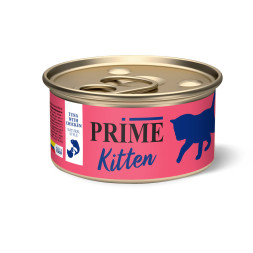 PRIME консервы для котят с тунцом и курицей, в собственном соку - 85 г х 12 шт