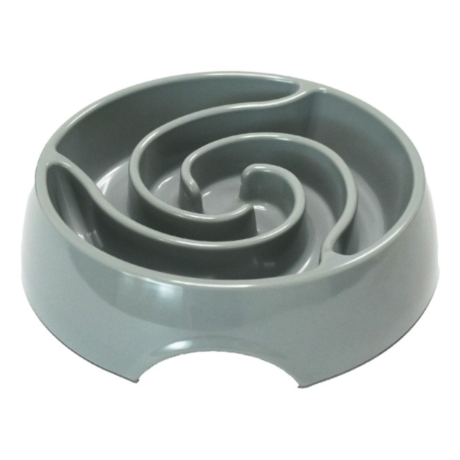 SuperDesign миска меламиновая для медленного поедания Торнадо, 900 мл, серая