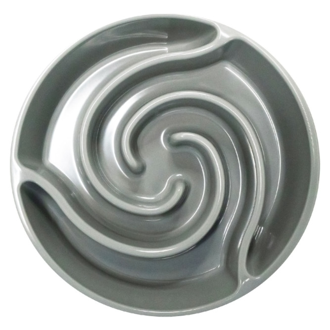 SuperDesign миска меламиновая для медленного поедания Торнадо, 900 мл, серая