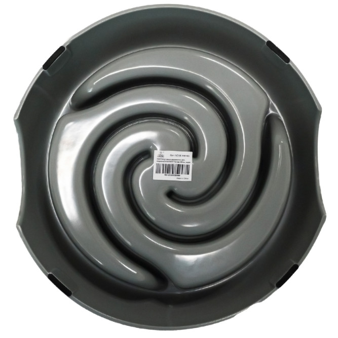 SuperDesign миска меламиновая для медленного поедания Торнадо, 900 мл, серая