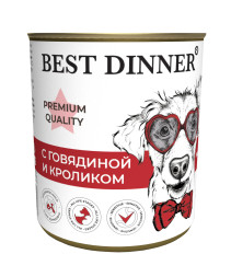 Best Dinner Premium консервы для собак с говядиной и кроликом - 340 г х 12 шт