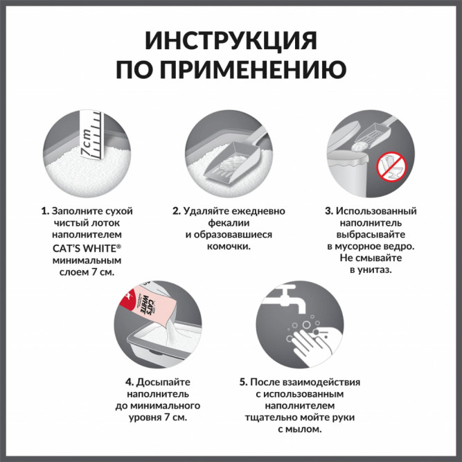 Cat's White Natural наполнитель комкующийся для кошачьего туалета натуральный без ароматизатора - 20 л