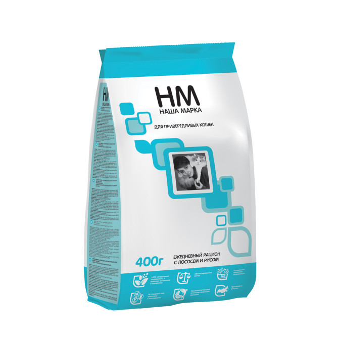 Наша Марка сухой корм для привередливых кошек с лососем и рисом - 400 г