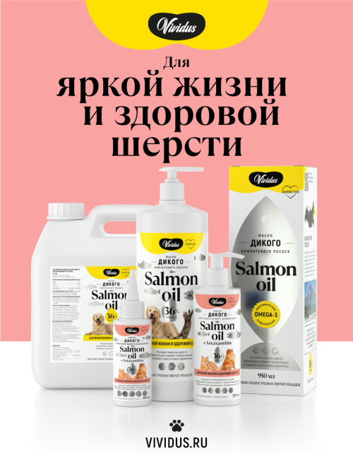 Vividus кормовая добавка для животных масло дикого лосося с астаксантином - 100 мл