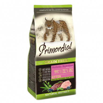 Сухой корм Primordial для котят беззерновой с уткой и индейкой - 400 г