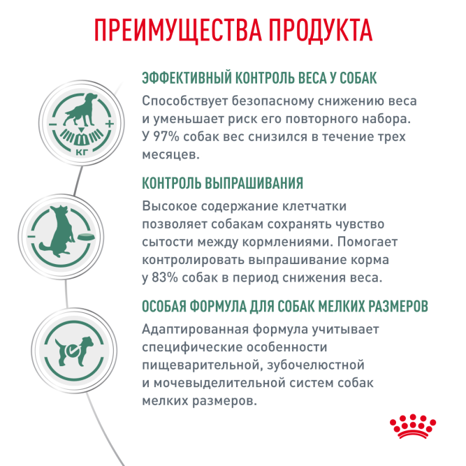 Royal Canin Satiety Weight Management Small Dogs диетический сухой для взрослых собак мелких пород для снижения веса - 3 кг