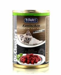 Dr.Clauder`s влажный корм для взрослых кошек с кроликом, в консервах - 415 г х 12 шт