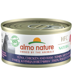 Almo Nature HFC консервы для взрослых кошек с тунцом, курицей и ветчиной - 70 г x 24 шт