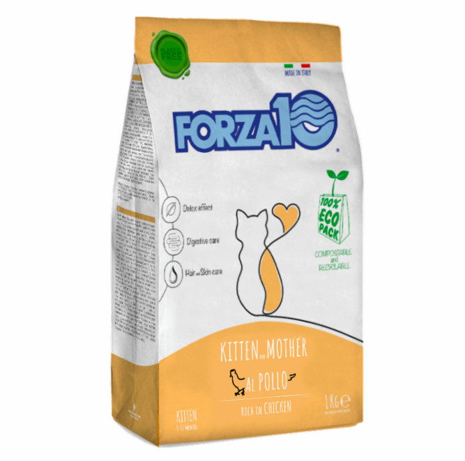 Forza10 Maintenance Kitten and Mother Pollo сухой корм для котят, беременных и кормящих кошек с курицей - 1 кг