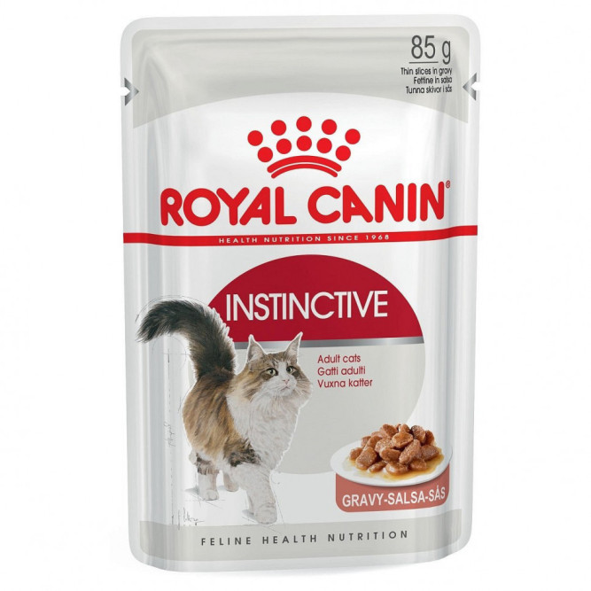 Royal Canin Instinctive влажный корм взрослых кошек кусочки в соусе, в паучах - 85 г х 28 шт