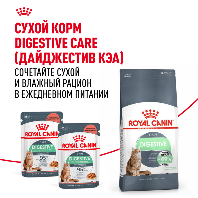 Royal Canin Digestive Care влажный корм для взрослых кошек с чувствительным пищеварением, в паучах, в соусе - 85 г х 28 шт