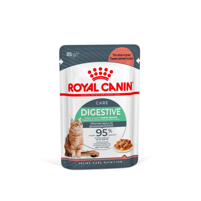 Royal Canin Digestive Care влажный корм для взрослых кошек с чувствительным пищеварением, в паучах, в соусе - 85 г х 28 шт