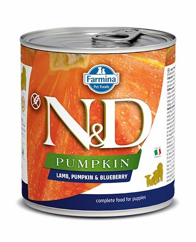Farmina N&amp;D Pumpkin Puppy влажный беззерновой корм для щенков с тыквой, ягненком и черникой - 285 г (6 шт в уп)