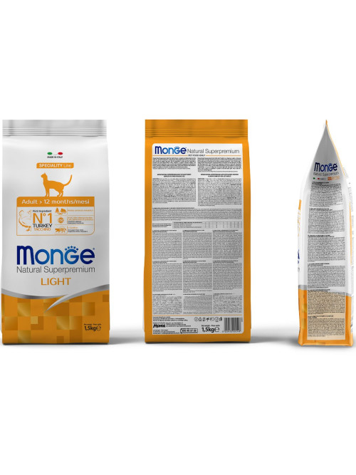 Monge Cat Speciality Light сухой низкокалорийный корм для взрослых кошек с индейкой 1,5 кг