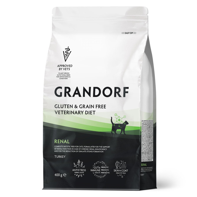 Grandorf Veterinary Diet Cat Renal сухой диетический корм для кошек для поддержки функции почек при ХБН - 400 г