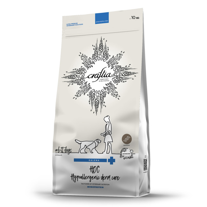 Craftia Galena Dog Hypoallergenic Derm Care сухой диетический корм для взрослых собак при пищевой аллергии и заболеваниях кожи - 10 кг