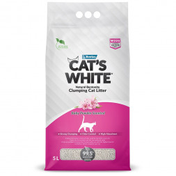 Cat's White Baby Powder наполнитель комкующийся для кошачьего туалета с ароматом детской присыпки - 5 л
